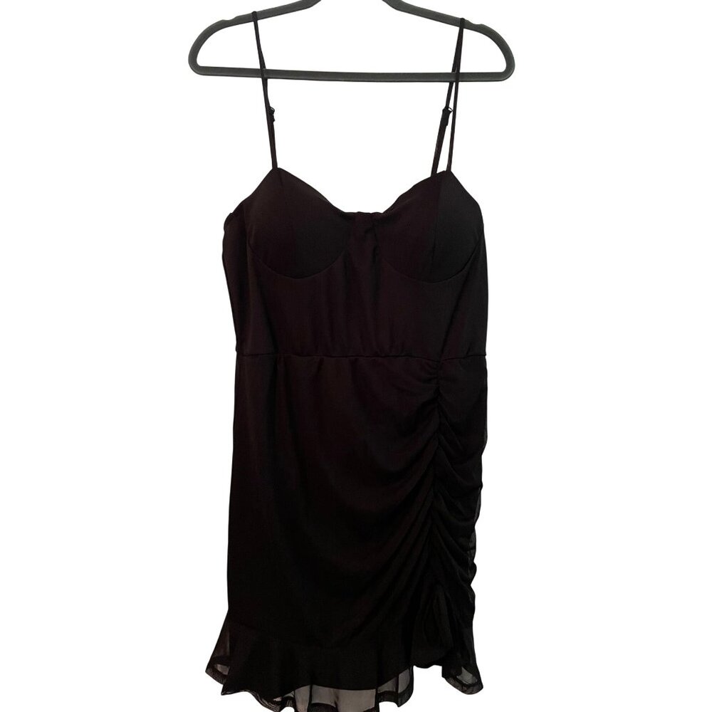 New Lily Rose Black Ruched Mini Dress XL Babydoll Wichygoth, Bodycore‎ Shear